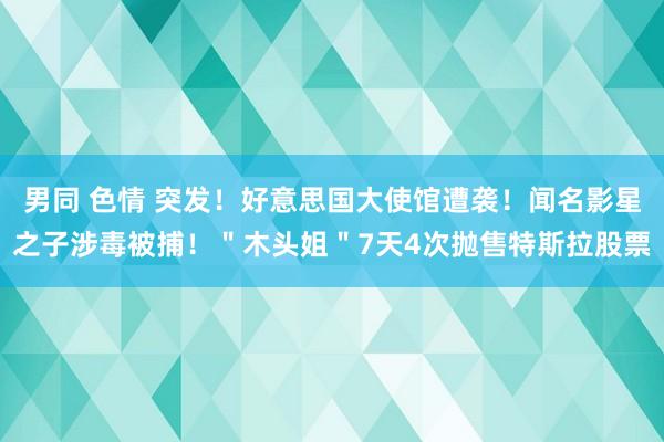 男同 色情 突发！好意思国大使馆遭袭！闻名影星之子涉毒被捕！＂木头姐＂7天4次抛售特斯拉股票