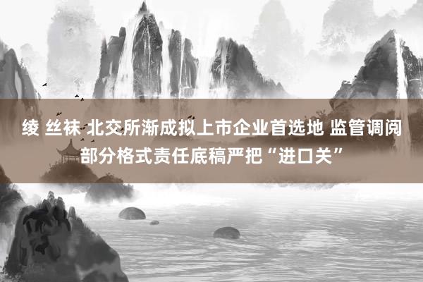 绫 丝袜 北交所渐成拟上市企业首选地 监管调阅部分格式责任底稿严把“进口关”