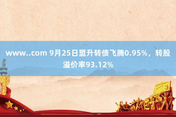 www..com 9月25日盟升转债飞腾0.95%，转股溢价率93.12%