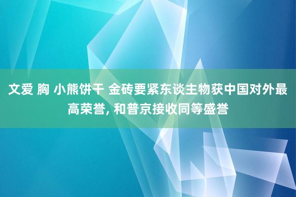 文爱 胸 小熊饼干 金砖要紧东谈主物获中国对外最高荣誉， 和普京接收同等盛誉