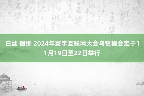 白丝 捆绑 2024年寰宇互联网大会乌镇峰会定于11月19日至22日举行