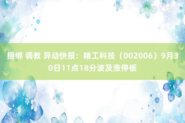 捆绑 调教 异动快报：精工科技（002006）9月30日11点18分波及涨停板