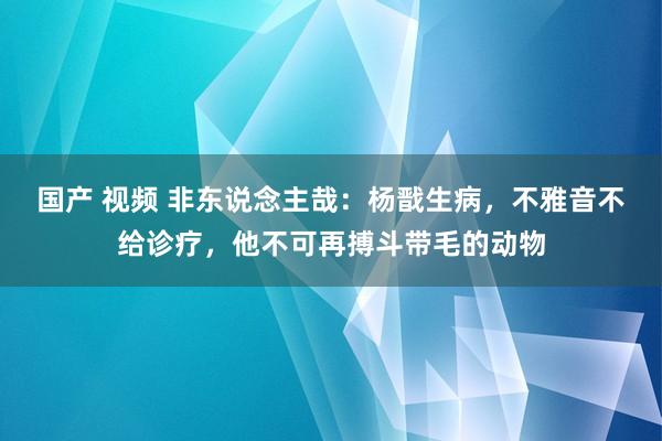 国产 视频 非东说念主哉：杨戬生病，不雅音不给诊疗，他不可再搏斗带毛的动物