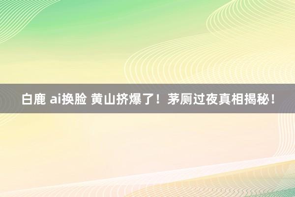 白鹿 ai换脸 黄山挤爆了！茅厕过夜真相揭秘！