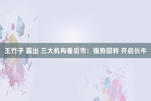 王竹子 露出 三大机构看后市：强势回转 开启长牛