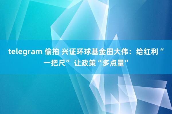 telegram 偷拍 兴证环球基金田大伟：给红利“一把尺” 让政策“多点量”