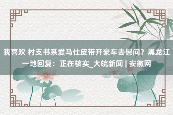 我喜欢 村支书系爱马仕皮带开豪车去慰问？黑龙江一地回复：正在核实_大皖新闻 | 安徽网