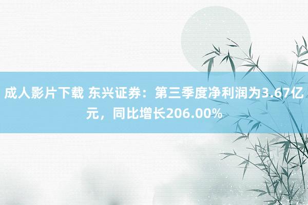 成人影片下载 东兴证券：第三季度净利润为3.67亿元，同比增长206.00%