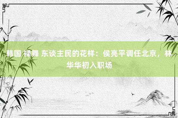 韩国 裸舞 东谈主民的花样：侯亮平调任北京，林华华初入职场